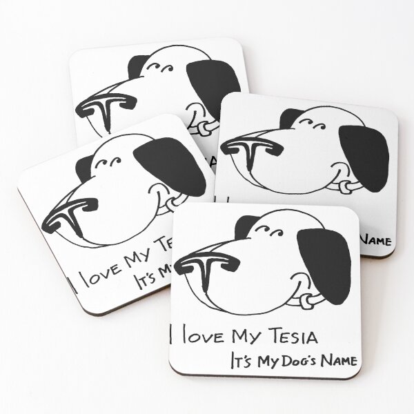 Item preview, animal pet dog cartoon art: i love my tesla, it's my dog's name designed and sold by jameshowgelpen.
