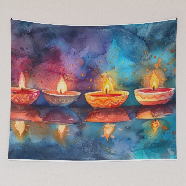 Item preview, Oil lamps with burning flames surrounded by flower petals, background, AI Generated designed and sold by dvoevnore.