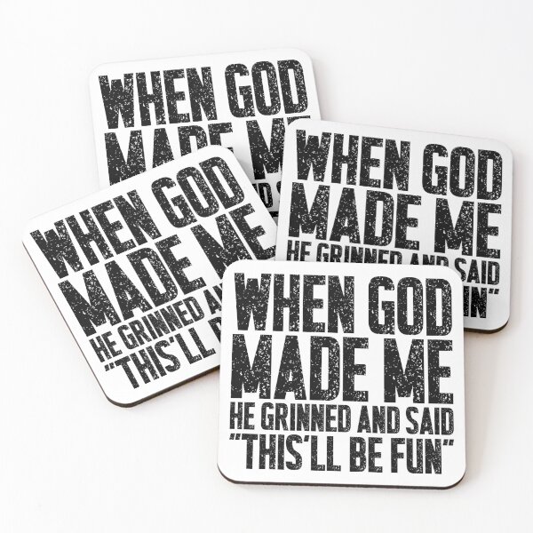 Item preview, When God Made Me He Grinned – Funny Inspirational Quote Design designed and sold by A7med-Design.
