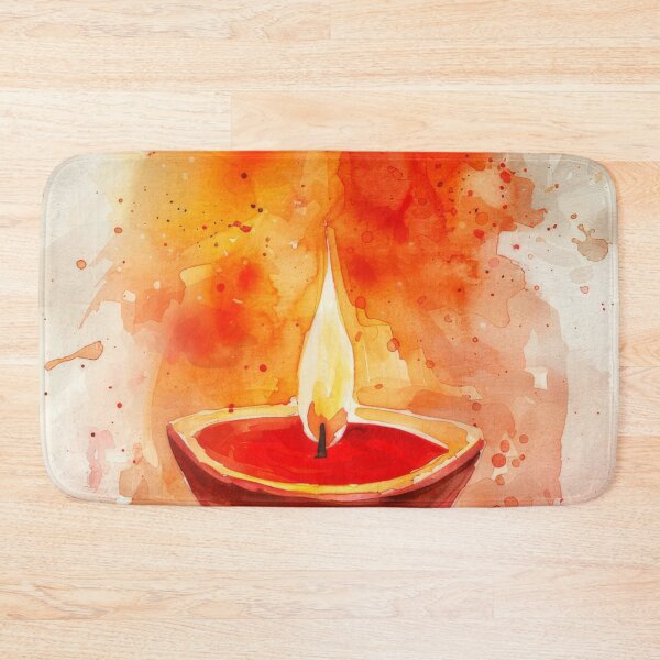 Item preview, Oil lamps with burning flames surrounded by flower petals, background, AI Generated designed and sold by dvoevnore.