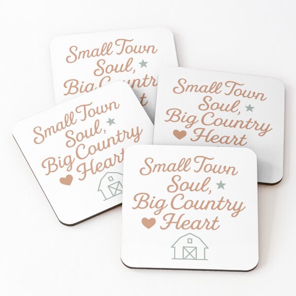 Item preview, Small Town Soul, Big Country Heart – Clean Country Script with Heart, Star & Barn Line Art designed and sold by DaEeX.