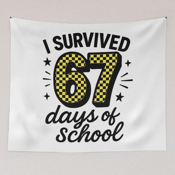 Item preview, Student Days 67 Classic School Meme Funny 67 of Teacher Survived I designed and sold by SteveSaccoro.