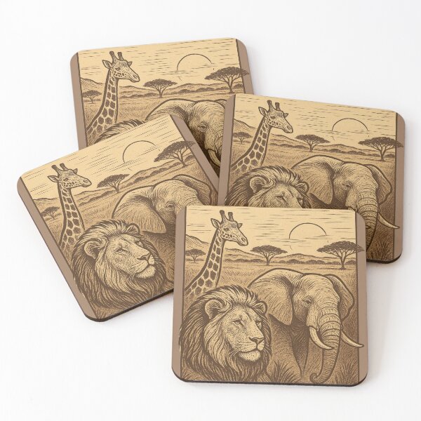Item preview, Savanna Giants Power Regal Elephant Lion Sketch designed and sold by SavannaStrikes.