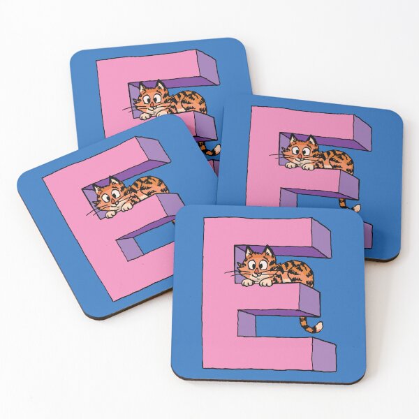 Item preview, orange cat sits in the capital letter E designed and sold by duxpavlic.