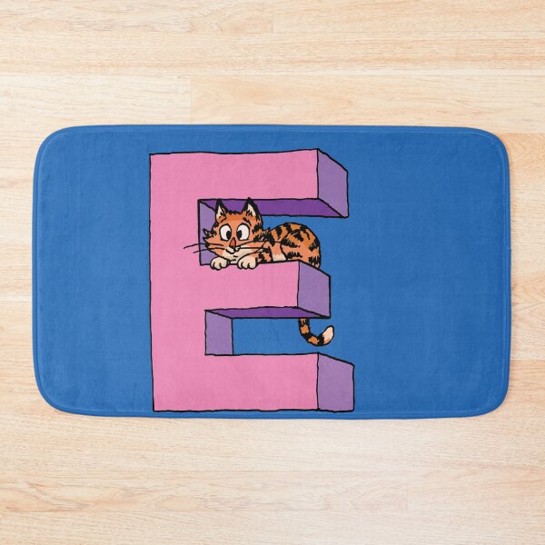 Item preview, orange cat sits in the capital letter E designed and sold by duxpavlic.