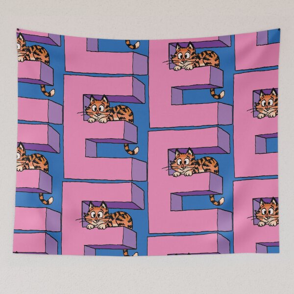 Item preview, orange cat sits in the capital letter E designed and sold by duxpavlic.