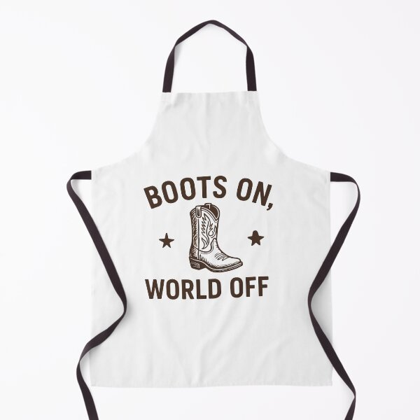 Item preview, Boots On, World Off – Minimal Western Typography with Cowboy Boots Line Art designed and sold by DaEeX.