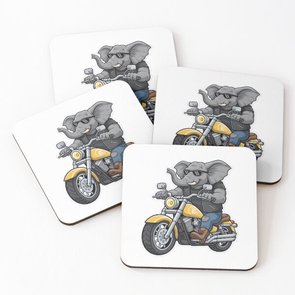 Item preview, Biker Elephant Sticker - Cool Cruiser Motorcycle Rider in Leather Jacket and Sunglasses designed and sold by XM STOREZ .