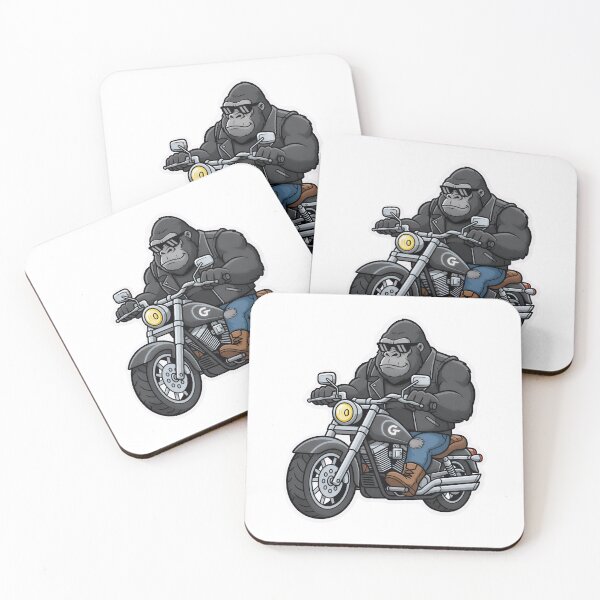Item preview, Biker Gorilla with Sunglasses Sticker | Cool Motorcycle Ape Design designed and sold by XM STOREZ .