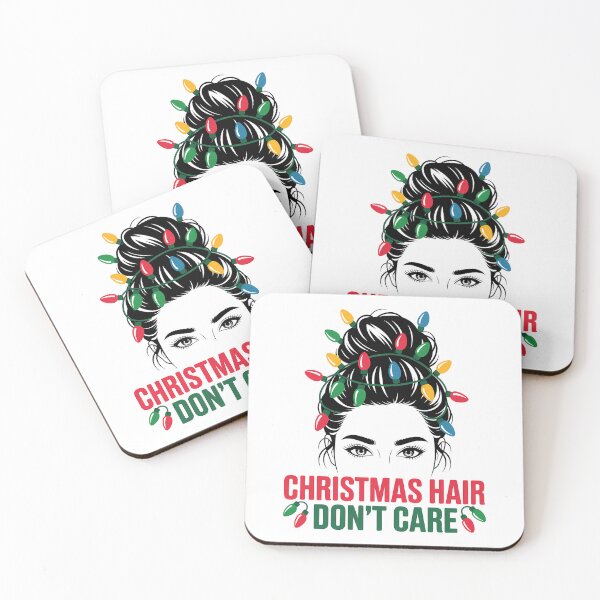 Item preview, Christmas Hair Don't Care Messy Bun Girl Christmas Lights designed and sold by KristenosNehk.