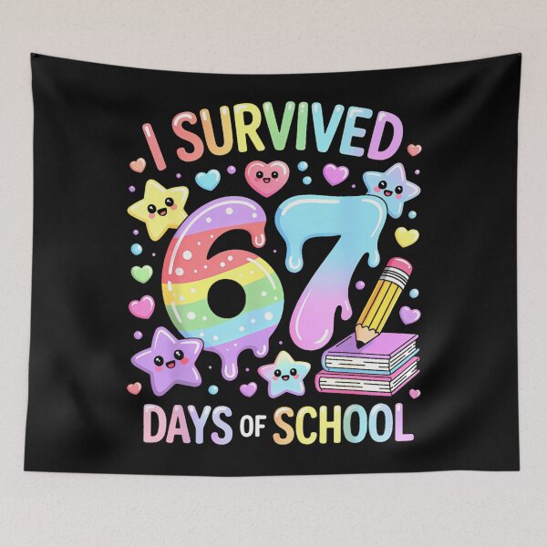Item preview, School Student Days Survived Funny Teacher Meme 67 67 I of Classic designed and sold by SteveSaccoro.