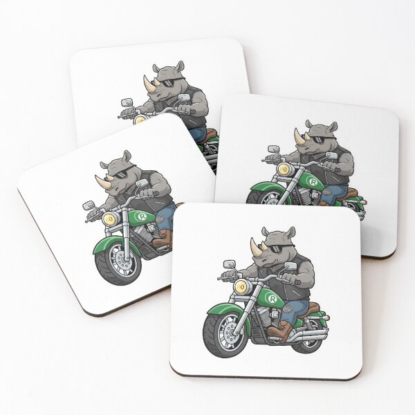 Item preview, Biker Rhino Sticker | Cool Rhino Riding a Motorcycle designed and sold by XM STOREZ .