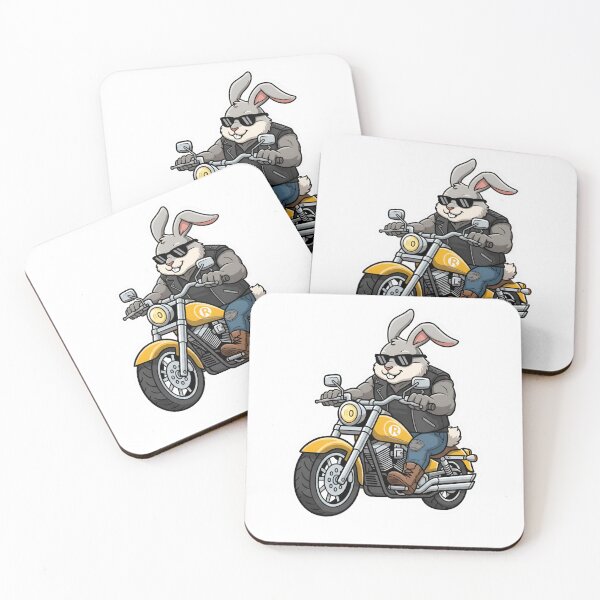 Item preview, Biker Bunny Rabbit on Chopper Motorcycle - Cool Rider Sticker designed and sold by XM STOREZ .