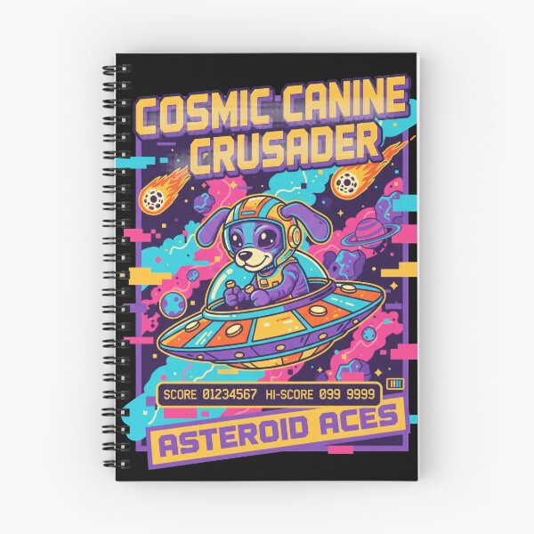 Item preview, Cosmic Canine Crusader - Asteroid Aces Retro Dog Space Game designed and sold by AwesomeBeyondLimits.