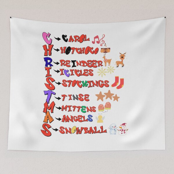 Item preview, Christmas Acrostic - Festive Comic Style designed and sold by LunaPrintCo.