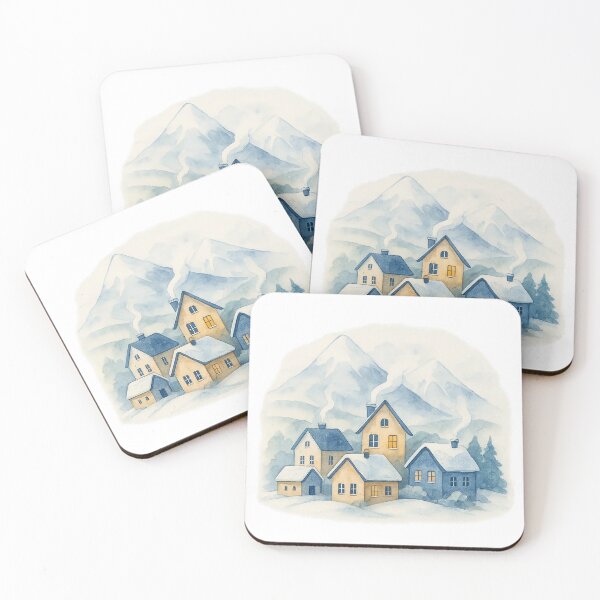 Item preview, Frosted Village Christmas Print designed and sold by SmilingAnny.
