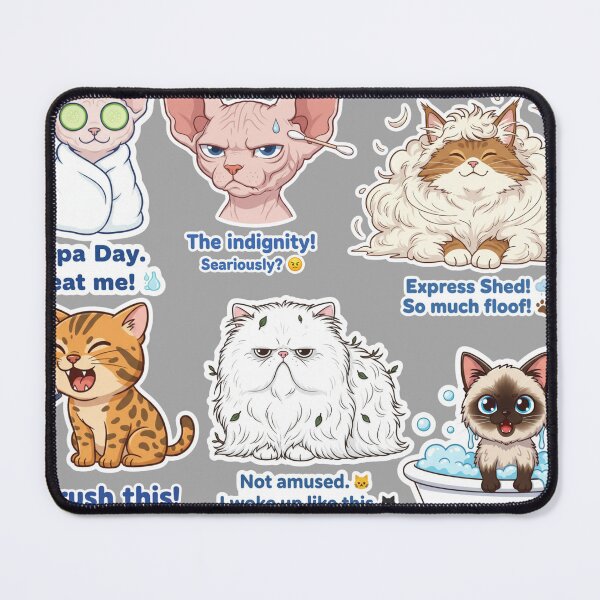 Item preview, These stickers are already available on WhatsApp and Telegram for you, plus a printable file. Sticker Pack: "Cat Grooming Drama" designed and sold by MiracleDroplet.