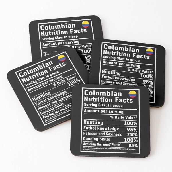 Item preview, Funny Colombia Nutrition Facts – Colombian Mentality Ingredients designed and sold by Suzy Perez Art.