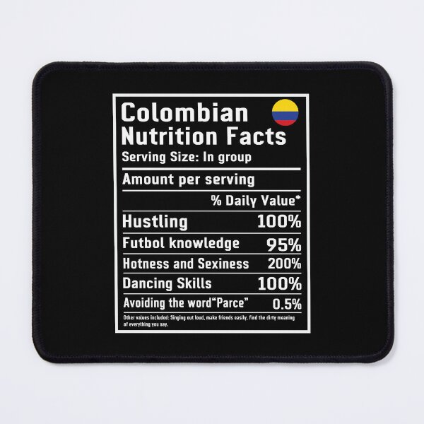Item preview, Funny Colombia Nutrition Facts – Colombian Mentality Ingredients designed and sold by Suzy Perez Art.