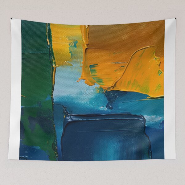 Item preview, A pattern of spilled colors of blue, yellow, and green designed and sold by saly55887.