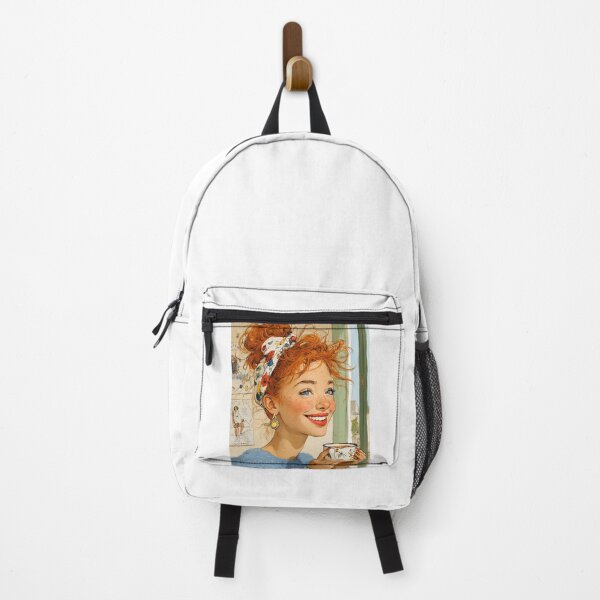 Item preview, Cozy Morning Smile – Redhead Girl with Coffee Cup | CozyGirlArt by OlenaDykun.ai designed and sold by olenadykun.ai.