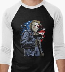 American Flag Axe Murderer Men's Baseball ¾ T-Shirt