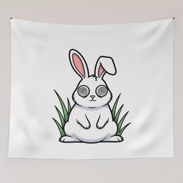 Item preview, Hypnotized White Rabbit Spiral Eyes Cartoon designed and sold by k3rstman1.