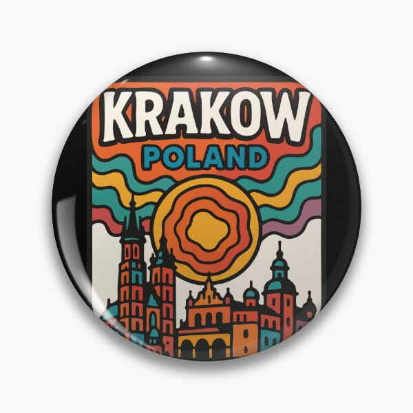 Item preview, Krakow Poland Colorful Retro Trippy Travel designed and sold by TomFrontierArt.