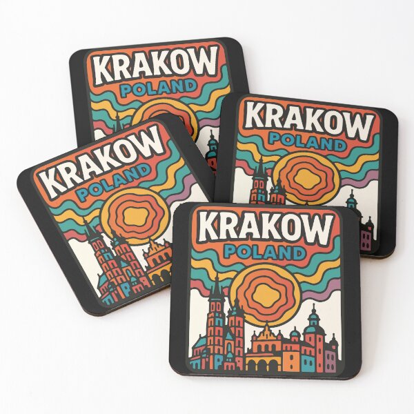Item preview, Krakow Poland Colorful Retro Trippy Travel designed and sold by TomFrontierArt.