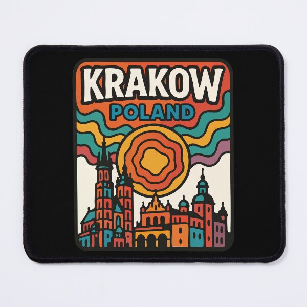 Item preview, Krakow Poland Colorful Retro Trippy Travel designed and sold by TomFrontierArt.