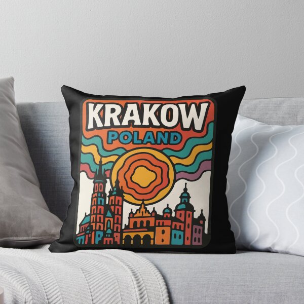 Item preview, Krakow Poland Colorful Retro Trippy Travel designed and sold by TomFrontierArt.