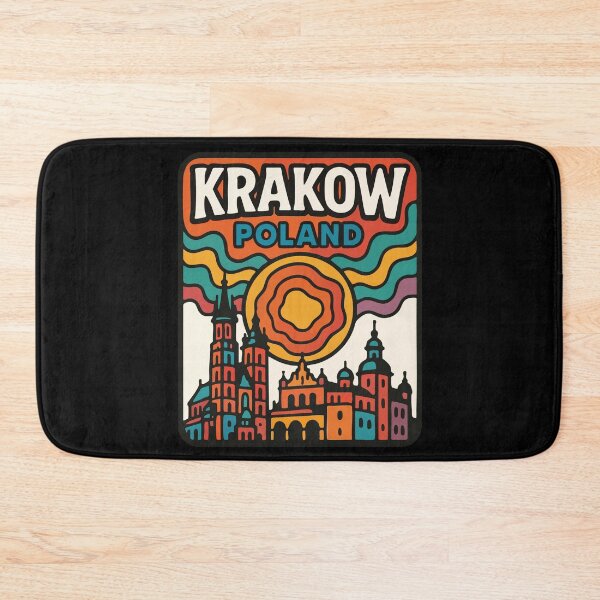 Item preview, Krakow Poland Colorful Retro Trippy Travel designed and sold by TomFrontierArt.
