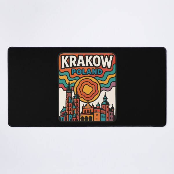 Item preview, Krakow Poland Colorful Retro Trippy Travel designed and sold by TomFrontierArt.