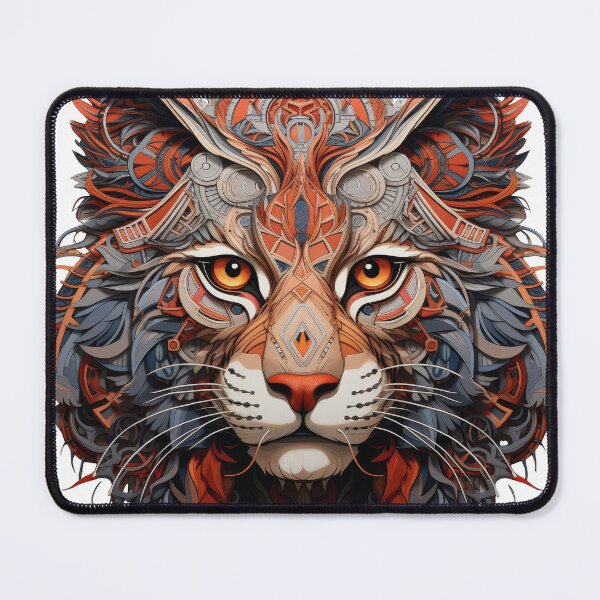 Item preview, Geometric Cyber Cat with Tribal Mech Elements designed and sold by Daagath.