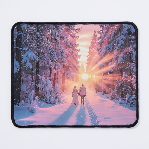 Item preview, Romantic Winter Walk at Sunrise Snowy Forest Path designed and sold by acceleratorhams.