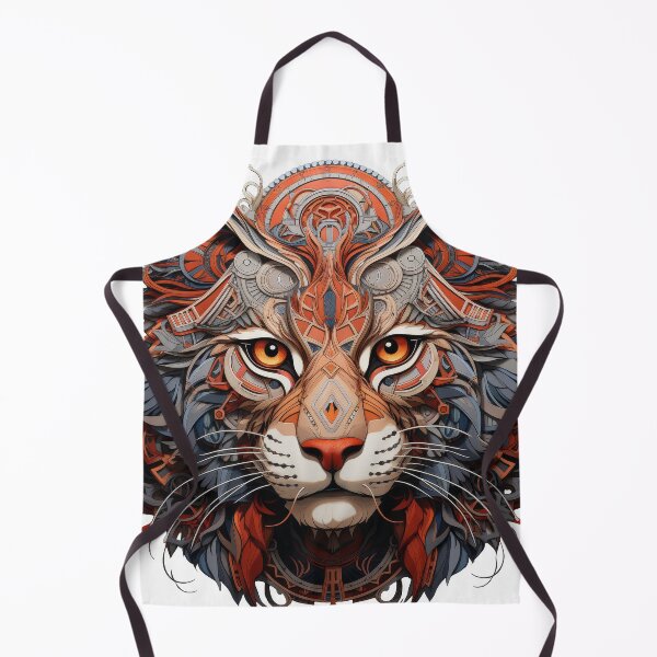 Item preview, Geometric Cyber Cat with Tribal Mech Elements designed and sold by Daagath.
