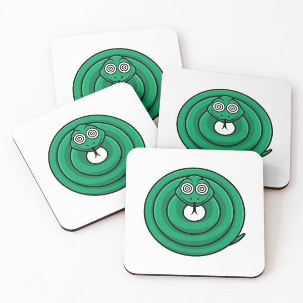 Item preview, Hypnotic Green Coiled Snake Cartoon designed and sold by k3rstman1.