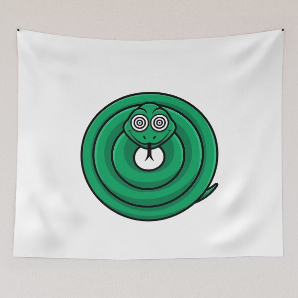 Item preview, Hypnotic Green Coiled Snake Cartoon designed and sold by k3rstman1.