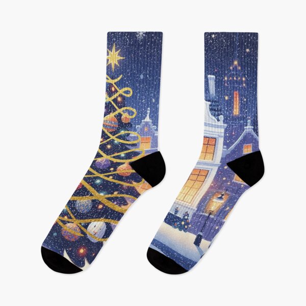 Item preview, Magical Amsterdam in the Snow – Dutch Christmas City Scene with Canals and Tree Lights designed and sold by Sugar Wisdom .