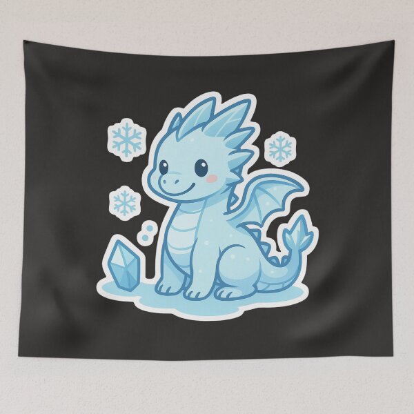 Item preview, Ice Dragon – Cute Kawaii Blue Baby Dragon Sticker designed and sold by Sksticker991.