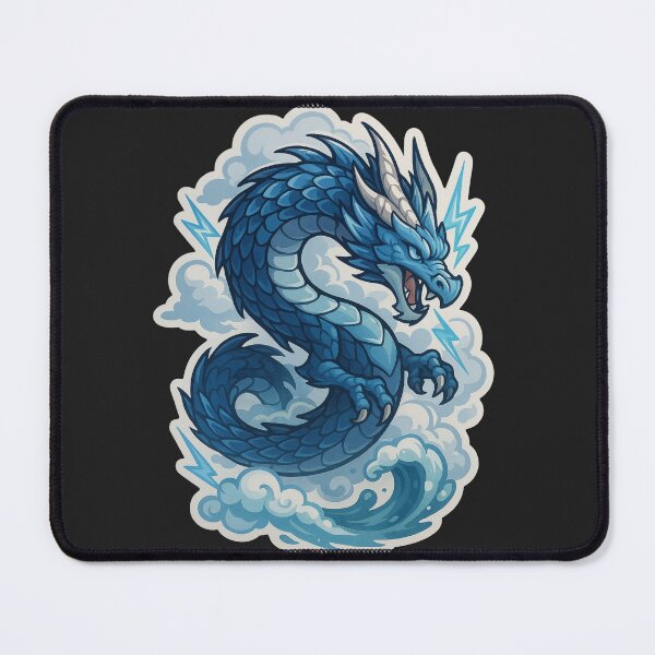 Item preview, Storm Sea Dragon – Azure Guardian of Ocean and Thunder designed and sold by Sksticker991.