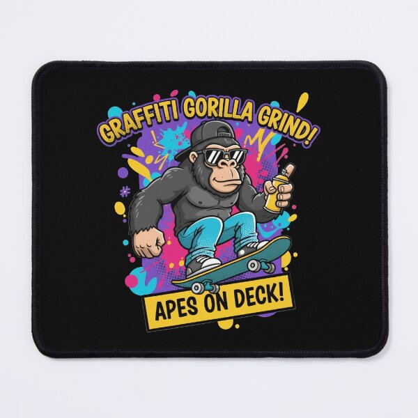 Item preview, Graffiti Gorilla Grind! Apes on Deck Skateboarding Art designed and sold by AwesomeBeyondLimits.
