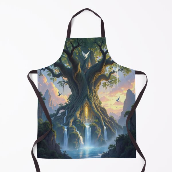 Item preview, Copy of A majestic elven city built within colossal, ancient trees – glowing waterfalls & twilight magic designed and sold by FotoworldEdel.