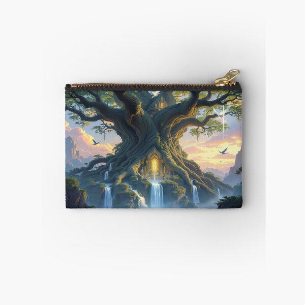 Item preview, Copy of A majestic elven city built within colossal, ancient trees – glowing waterfalls & twilight magic designed and sold by FotoworldEdel.