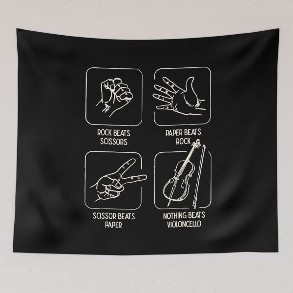 Item preview, Funny Rock Paper Scissors Cello designed and sold by ILoveWeedLive.