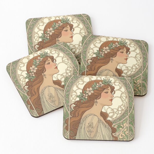 Item preview, December Birthday Narcissus Art Nouveau Style designed and sold by taiche.
