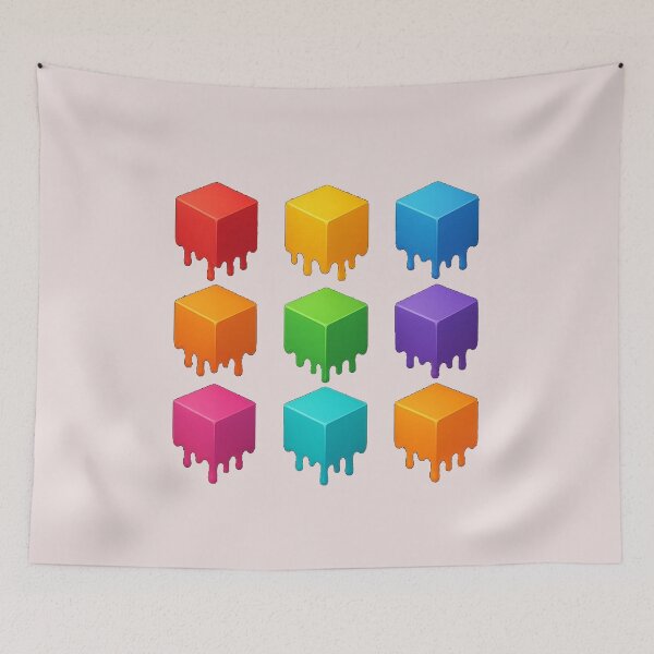 Item preview, Color Drip Cube T-Shirt – Aesthetic Melting Blocks Pop Art Design designed and sold by KDesignCrafts.