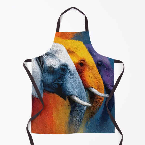 Item preview, Colorful Surreal Elephants in Vibrant Blue Orange and Purple designed and sold by daila70.