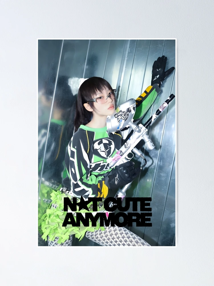 Moka — Not Cute Anymore Chrome Text Poster
