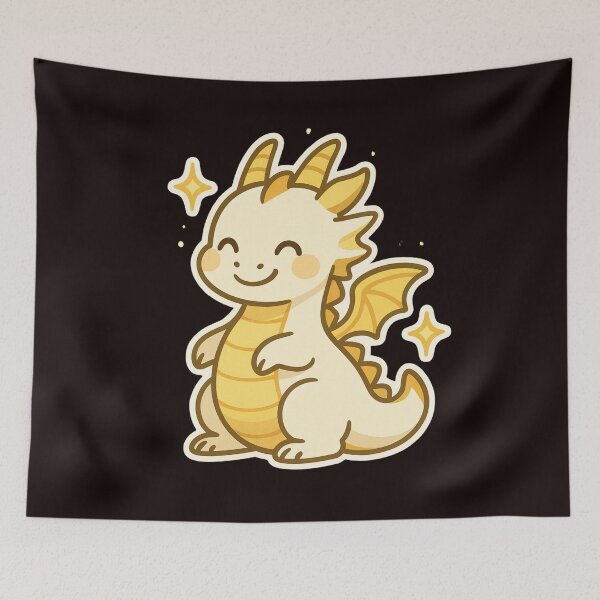 Item preview, Golden Dragon – Cute Kawaii Baby Dragon Sticker designed and sold by Sksticker991.
